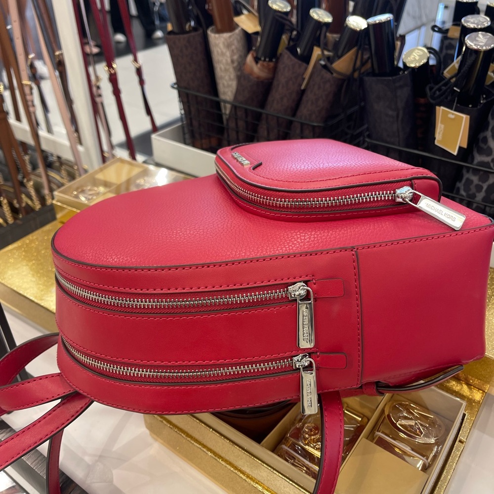 MICHAEL KORS Jaycee Md Zip Pocket Pebbled Leather Backpack
Dark Raspberry 
NWT - Picture 7 of 16